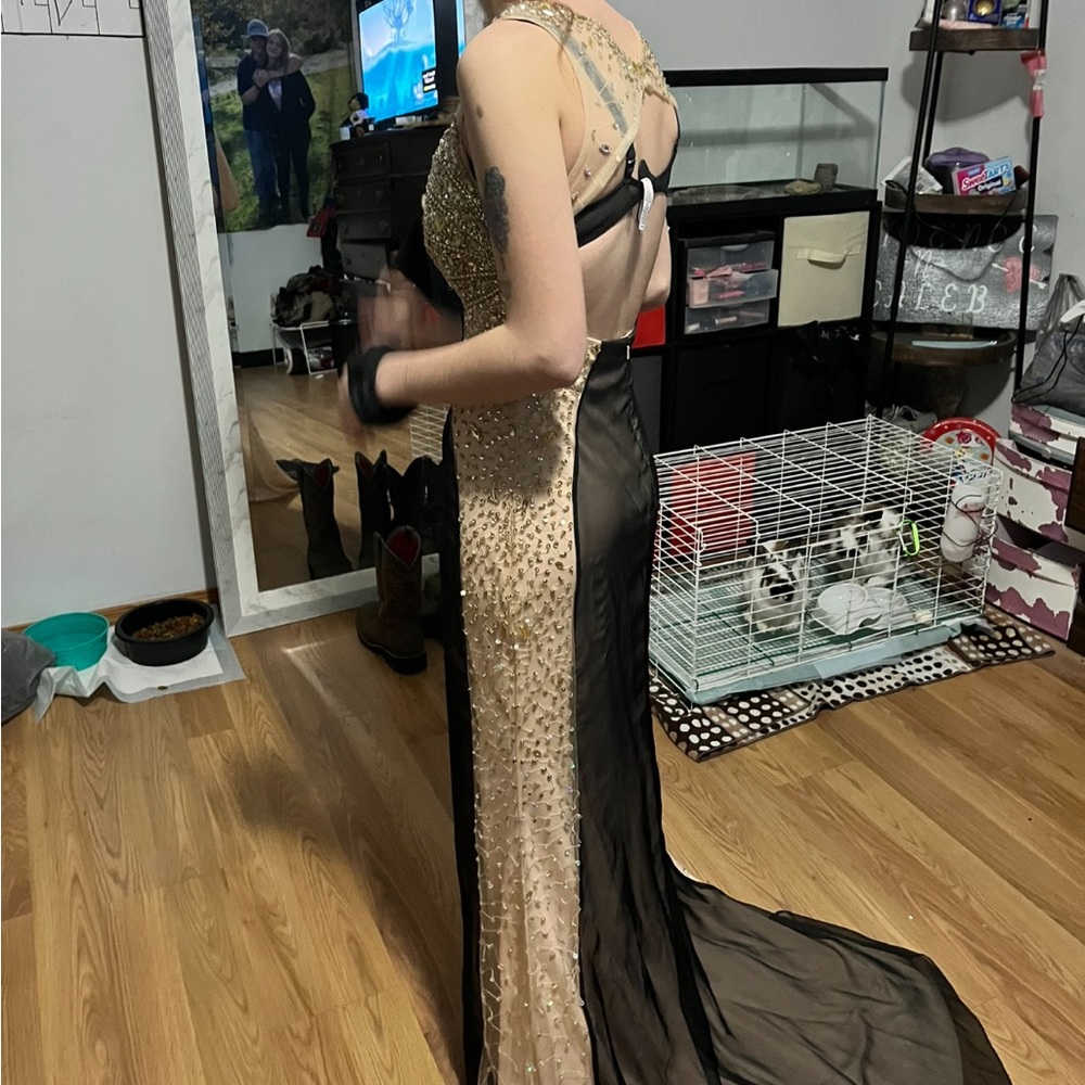 Prom dress black and gold